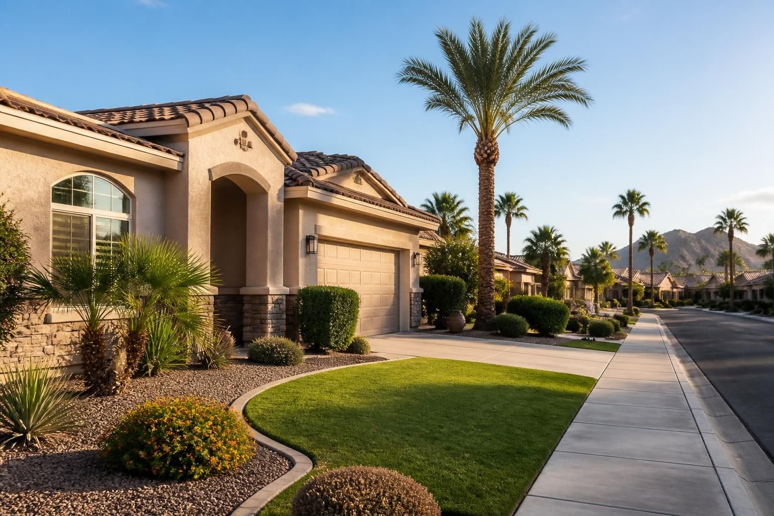 Glendale neighborhood with tidy yards and palm accents.